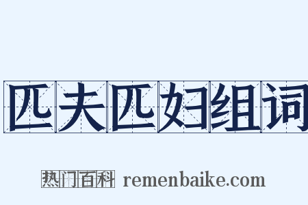 匹夫匹妇组词是什么意思的图片